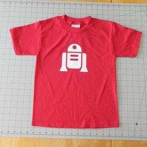 Childs Star Wars R2-D2 Red Hanes T-shirt HTV Design Size 6-8 NWOT
